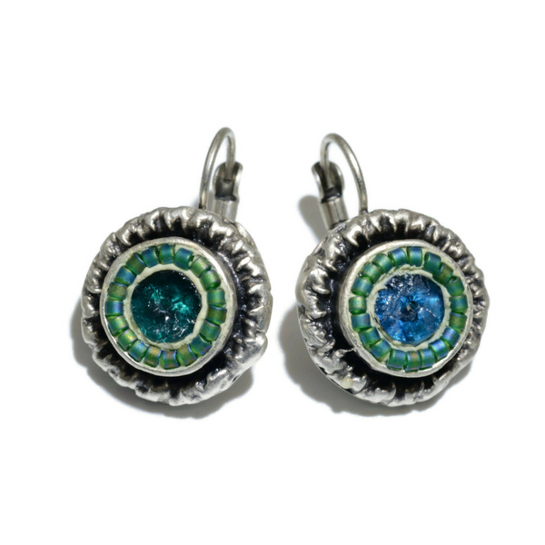 Roman Glass Earrings Blue Corona