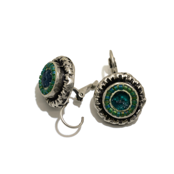 Roman Glass Earrings Blue Corona