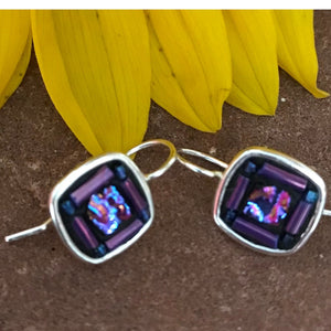 Gemmy Earrings in Purple and Silver