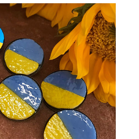 Ukrainian Flag Stained Glass Pin