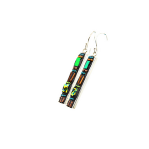 Copper and Green Deco Earrings