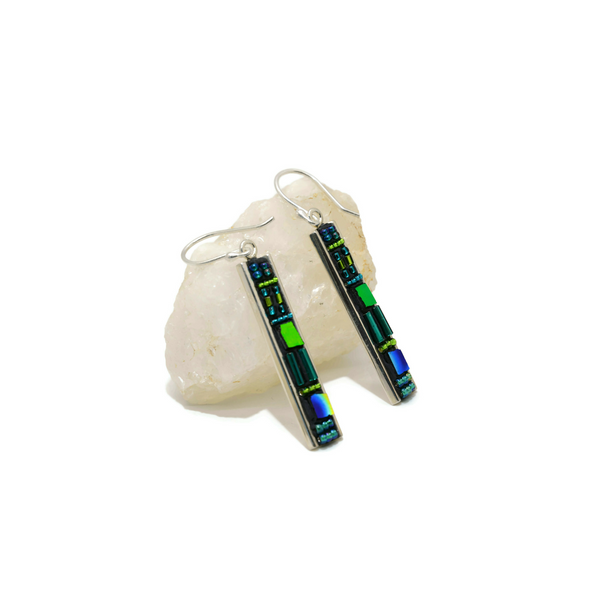 Green and Blue Deco Earrings