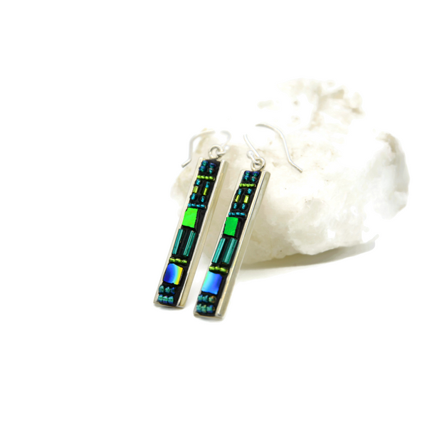 Green and Blue Deco Earrings
