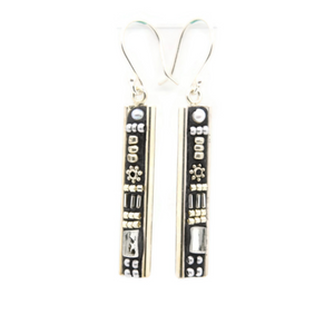 Black and Silver Deco Earrings