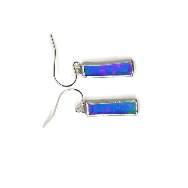 Tanzanite Blue Irridized Glass Earrings