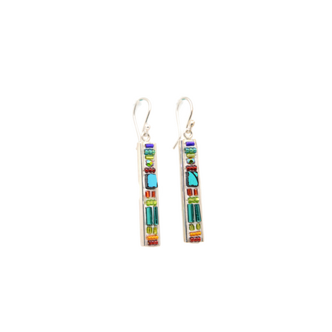 Parrot Colors on White Deco Earrings